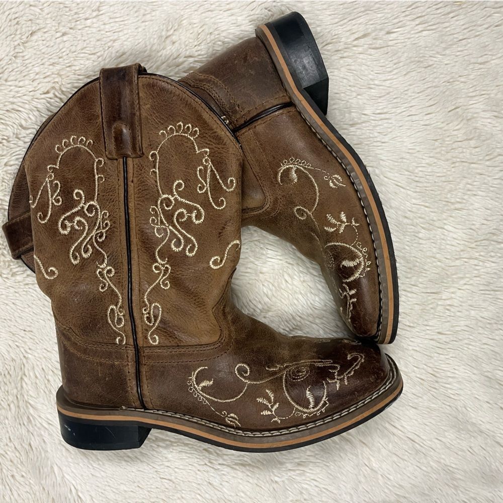 SMOKEY MOUNTAIN BOOTS /youth✨12.5regular✨Embroidered Brown Cowboy Boots. Unisex